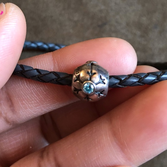 Pandora Leather Bracelet & Necklace Set with 7 Charms - Picture 12 of 14